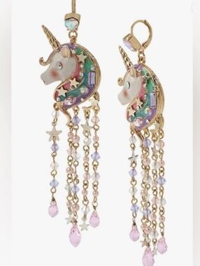 NWT Betsey Johnson Unicorn Earrings